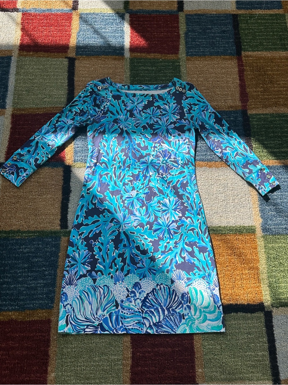 Lilly, I in good condition Sophie Blue Floral Sheath Dress